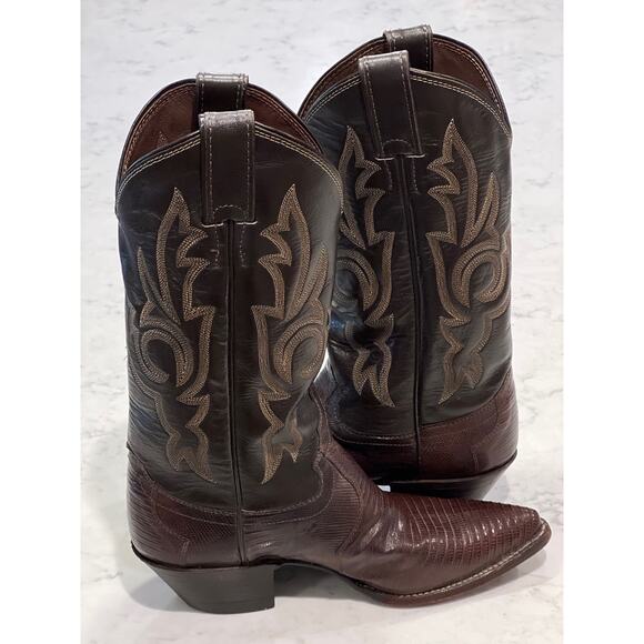 Justin Boots Dark Brown Ankle Boots - Picture 5 of 11